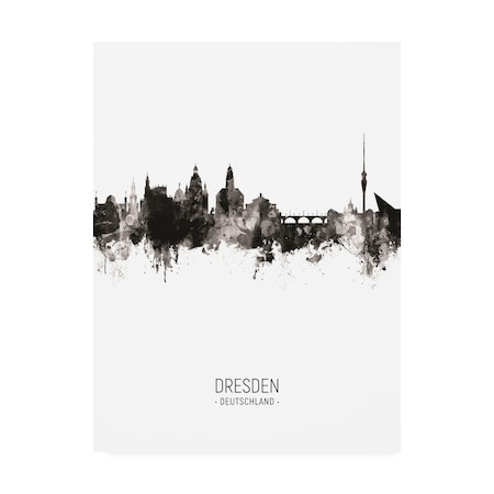 Michael Tompsett 'Dresden Germany Skyline Portrait II' Canvas Art,24x32